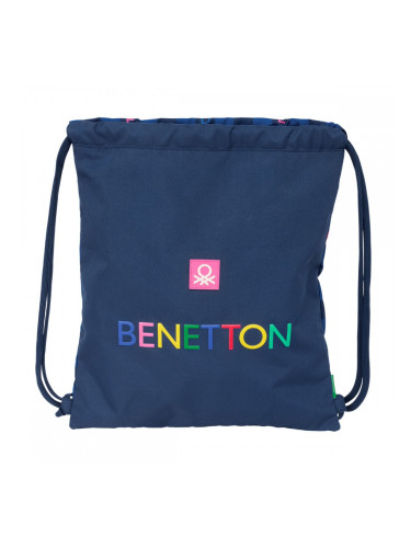 Раница с връвка Benetton Damero Морско син 35 x 40 x 1 cm