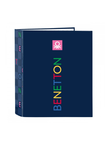 Папка с пръстени Benetton Damero Морско син A4 27 x 33 x 6 cm