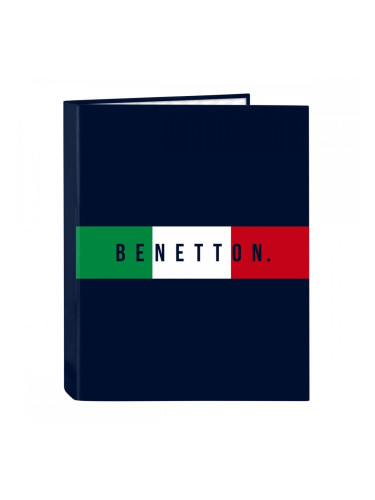 Папка с пръстени Benetton Flag Морско син A4 26.5 x 33 x 4 cm