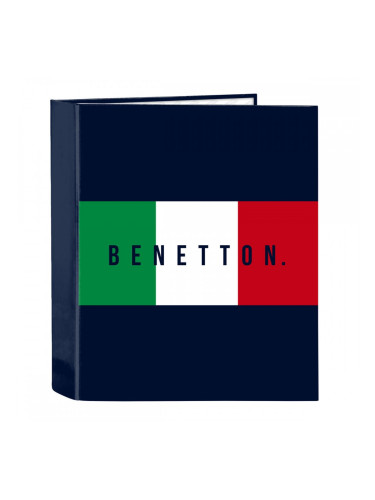 Папка с пръстени Benetton Flag Морско син A4 27 x 33 x 6 cm
