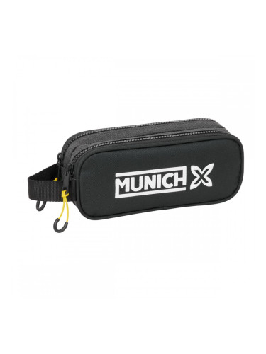 Двоен Моливник Munich Topo Черен 21 x 8 x 6 cm