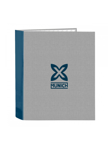 Папка с пръстени Munich Street Син Сив A4 27 x 33 x 6 cm