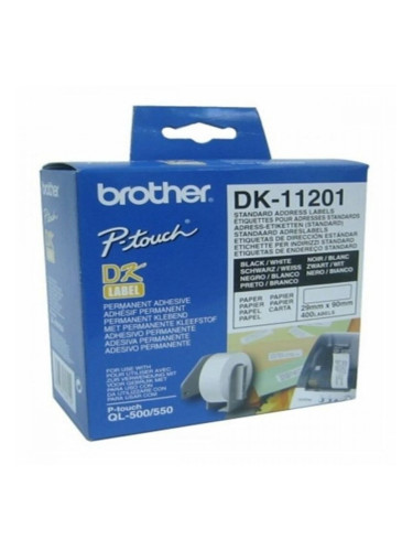 Етикети за принтер Brother DK11201 29 x 90 mm Черен Бял