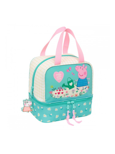 Чанта за Обяд Peppa Pig Pretty flowers Жълт Мента 20 x 20 x 15 cm