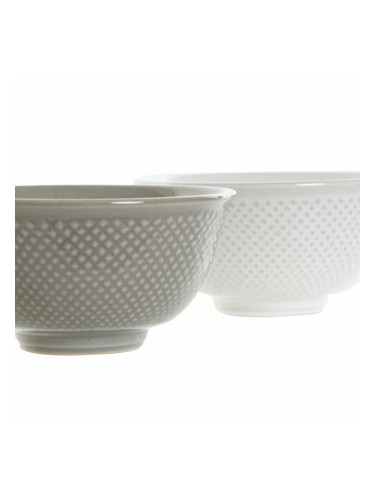 Купа DKD Home Decor Бял Сив Порцелан Vintage 12,5 x 12,5 x 6,5 cm 2 Части