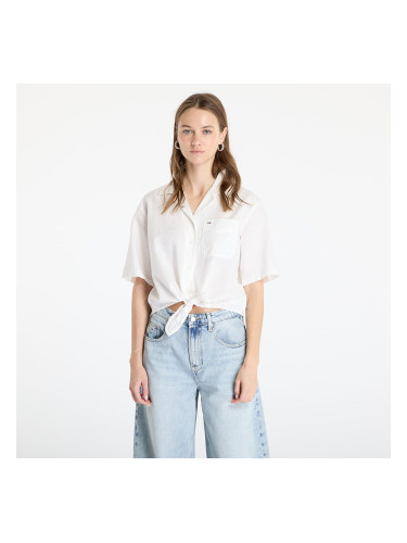 Риза Tommy Jeans Crop Linen Shortsleeve Shirt White M
