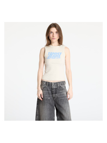 Tommy Jeans Slim Bubble Tank Top Beige L