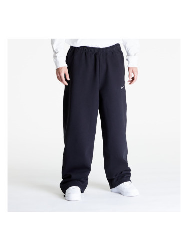 Потници Nike Solo Swoosh Men's Open-Hem Brushed-Back Fleece Pants Black/ White L