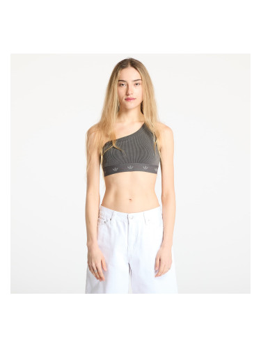 adidas Ribbed One Shoulder Top Black L