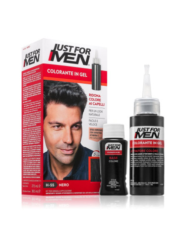 Just for Men Color Kit тонираща боя за коса за мъже цвят H-55 Real Black 1 бр.