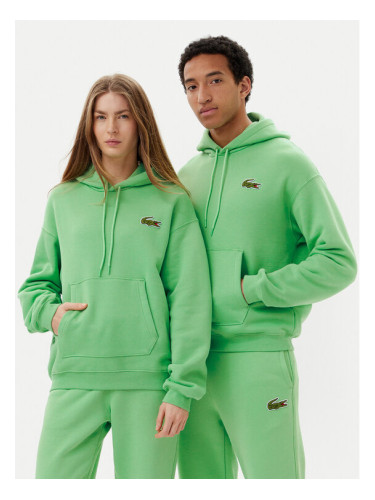 Lacoste Суитшърт SH2754 Зелен Relaxed Fit