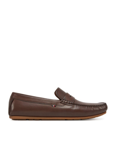 Tommy Hilfiger Мокасини Corpoarte Hilfiger Lth Driver FM0FM04810 Кафяв