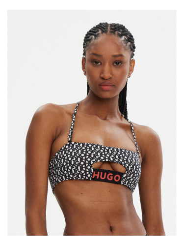HUGO Горнище на бански Monogram 50534927 Черен