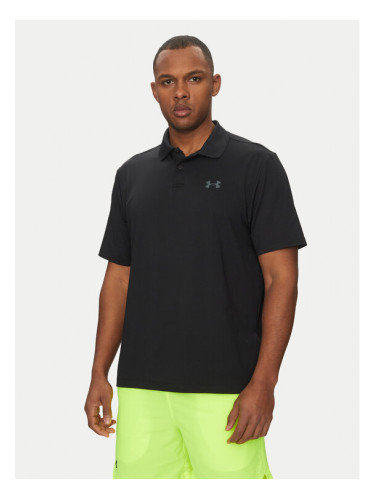 Under Armour Тениска с яка и копчета Matchplay 1377374 Черен Loose Fit