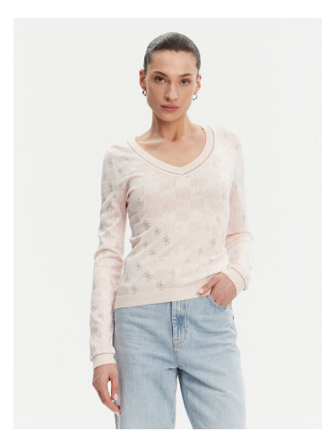 Guess Пуловер W5GR07 Z3D60 Розов Regular Fit