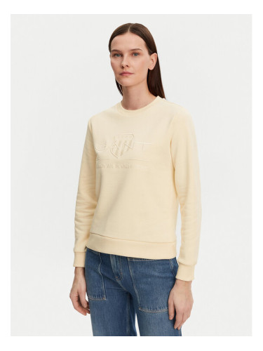 Gant Суитшърт Tonal Archive Shield 4200663 Бежов Regular Fit