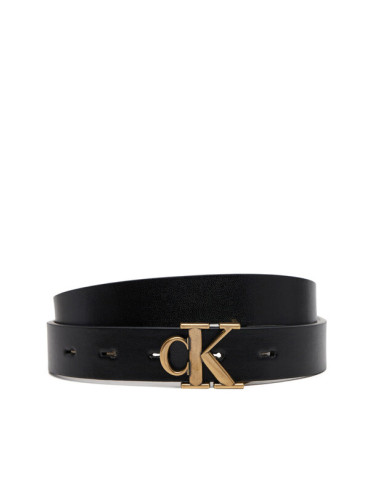 Calvin Klein Jeans Дамски колан Monogram Placque Buckle 25Mm Rev LV04K7005G Черен