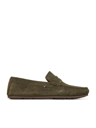 Tommy Hilfiger Мокасини Casual Hilfiger Suede Driver FM0FM04998 Зелен