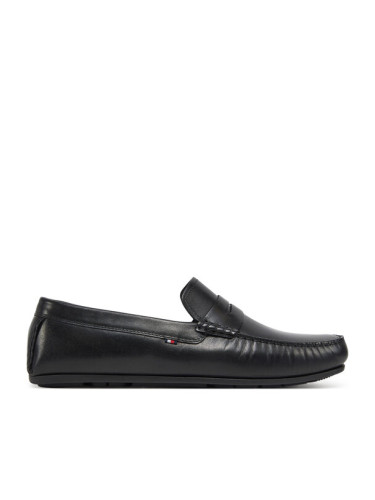 Tommy Hilfiger Мокасини Corpoarte Hilfiger Lth Driver FM0FM04810 Черен