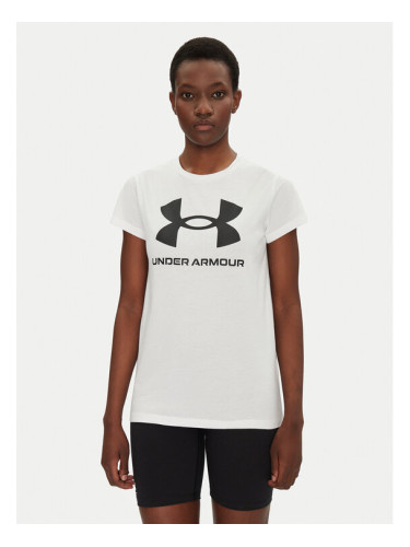 Under Armour Тишърт Rival Logo SS 1356305 Бял Regular Fit