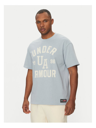 Under Armour Тишърт Heavyweight Varsity 1390179 Светлосиньо Oversize