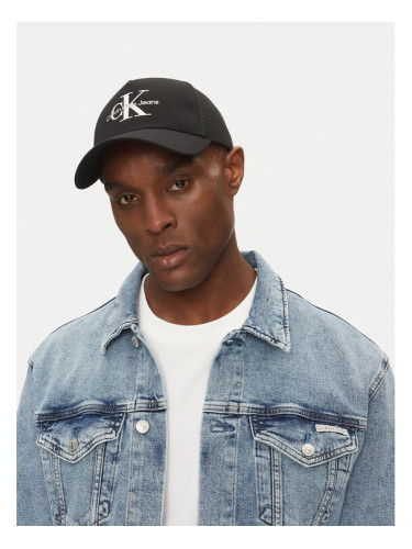 Calvin Klein Jeans Шапка с козирка Monologo LV04G5065G Черен