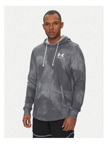Under Armour Суитшърт Rival Terry Printed 1390138 Сив Relaxed Fit