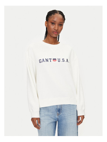 Gant Суитшърт 4200577 Бял Regular Fit
