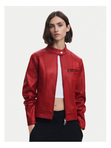 Desigual Кожено яке 25SWEW46 Червен Regular Fit