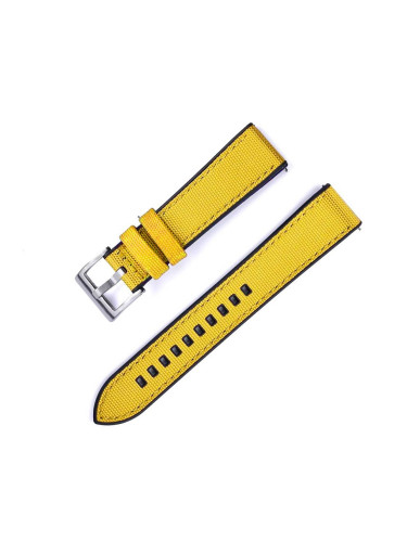 Хибридна каишка от текстил и каучук, 20 мм, жълта, RMN-RWB078-20PC-9A