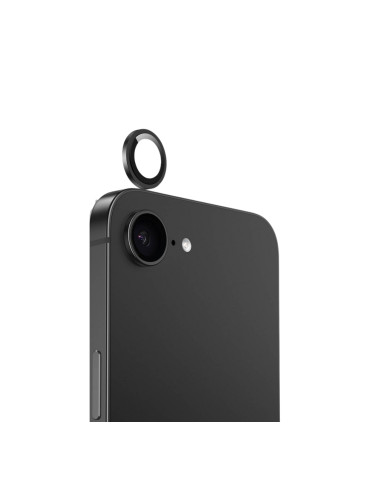 Протектор задна камера метални рингове MBX за iPhone 16e, Черен