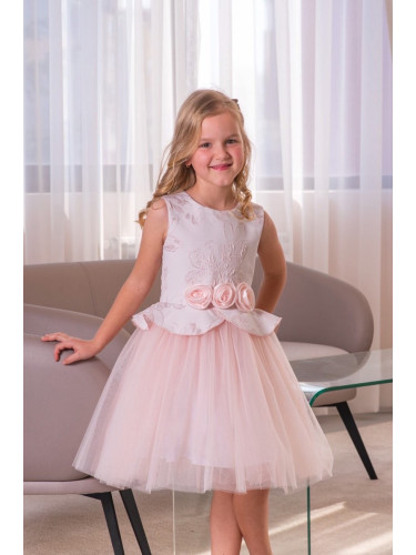 Официална детска рокля без ръкав в светлорозово Contrast