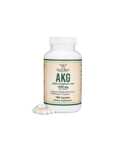 AKG (Alpha Ketoglutaric Acid) / Алфа-кетаглутарова киселина, 180 капсули Double Wood