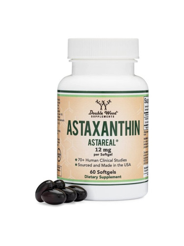 Антиоксидант - Астаксантин (Astaxanthin Astareal), 12 mg х 60 софтгел капсули Double Wood