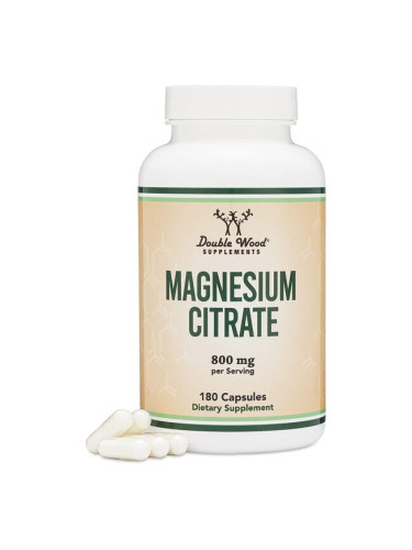 Нервна система и мускулатура - Magnesium Citrate Магнезий (цитрат), 180 капсули Double Wood