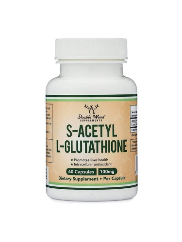 S-Acetyl-L-Glutathione/ S-Ацетил-L-Глутатион, 60 капсули Double Wood