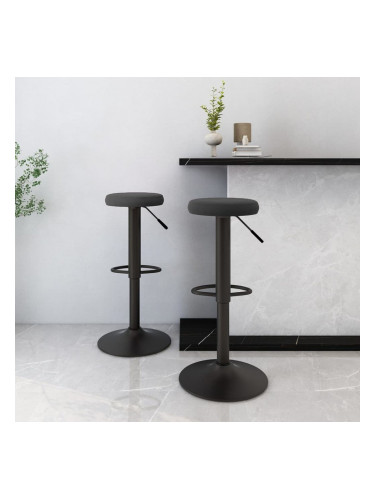 Sonata H Бар табуретки, 2 бр, черни, кадифе