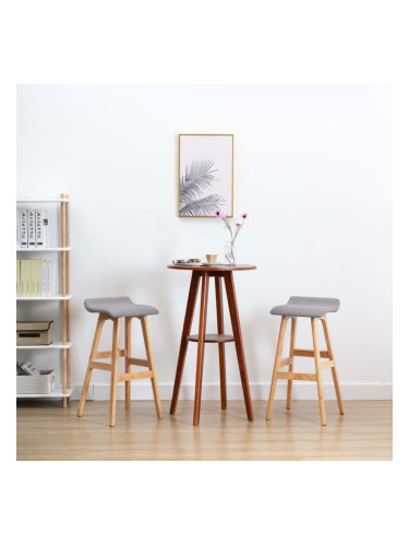 Sonata H Бар столове, 2 бр, светлосиви, текстил