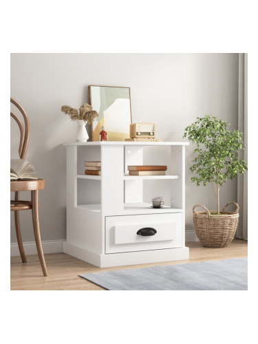 Sonata H Странична маса, бяла, 50x50x60 см, инженерно дърво