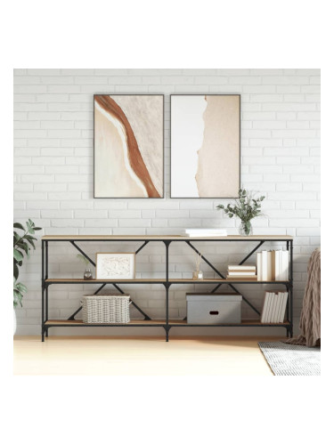 Sonata H Конзолна маса дъб сонома 180x30x75 см инженерно дърво и желязо