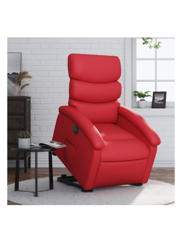 Sonata H Електрически изправящ реклайнер стол, червен, изкуствена кожа