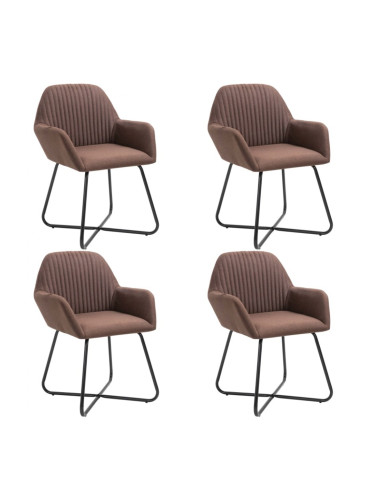 Sonata H Трапезни столове, 4 бр, кафяви, плат