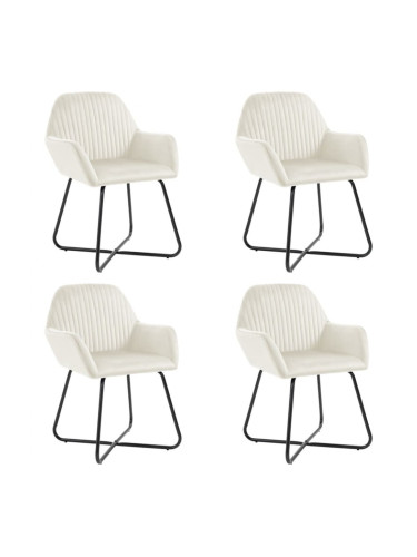 Sonata H Трапезни столове, 4 бр, кремави, кадифе