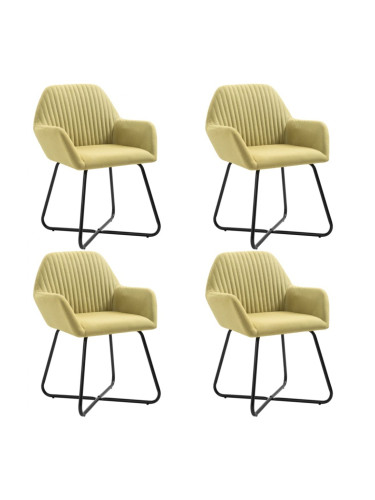 Sonata H Трапезни столове, 4 бр, зелени, плат