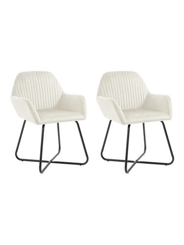 Sonata H Трапезни столове, 2 бр, кремави, кадифе