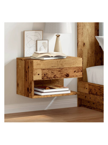 Sonata H Нощни шкафчета, стенен монтаж, 2 бр, старо дърво