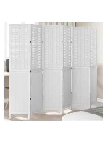 Sonata H Разделител за стая, 6 панела, бял, дърво пауловния масив