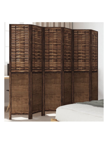 Sonata H Разделител за стая, 6 панела, тъмнокафяв, дърво пауловния масив