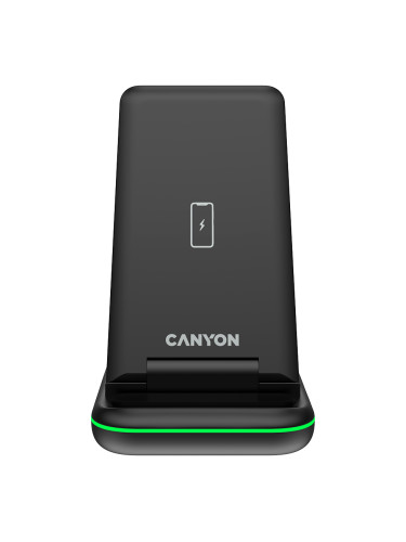 Безжични зарядни CANYON wireless charger WS-304 15W 3in1 Black CNS-WCS304B CNS-WCS304B
