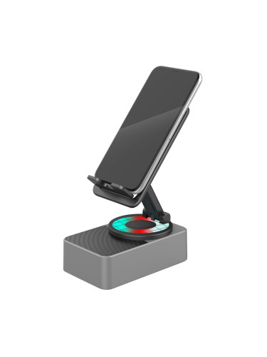 Тонколона със стойка за телефон Kisonli M2, Bluetooth, USB, RGB, Различни цветове - 22274